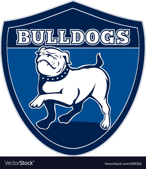 English Bulldog British Rugby Sports Team Mascot Vector Image