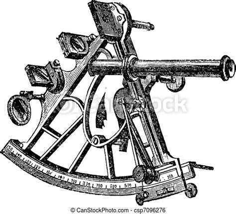 clip art vector of sextant vintage engraving sextant vintage