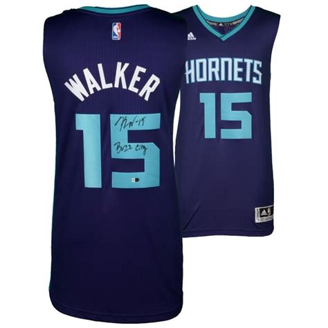 Autographed Charlotte Hornets Kemba Walker Fanatics Authentic Purple Adidas Swingman Jersey With