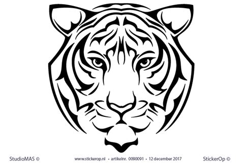 Muurstickers wilde dieren Portret tijger