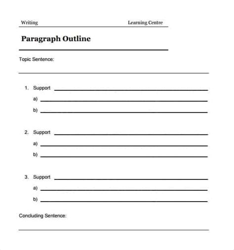 The examples section is a table where each argument variable represents a column in the. 9+ Outline templates - Word Excel PDF Formats