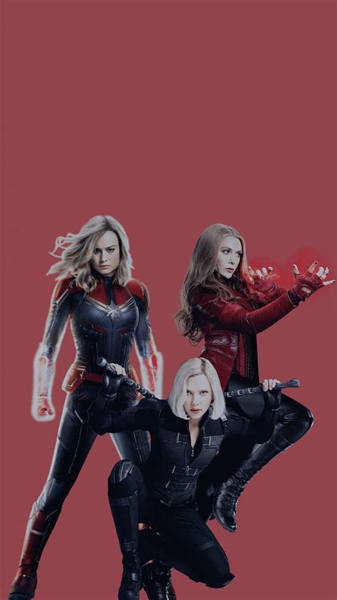 Captain Marvel Scarlet Witch And Black Widow Black