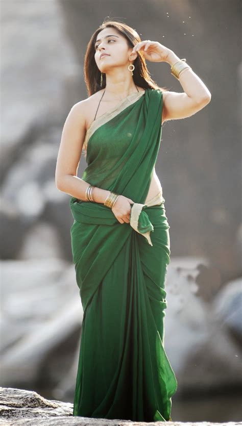 Anushka Anushka Shetty Cute And Beautiful In Green Saree