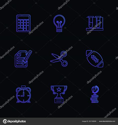 Vector Icons Black Background Stock Vector Image By ©panthermediaseller