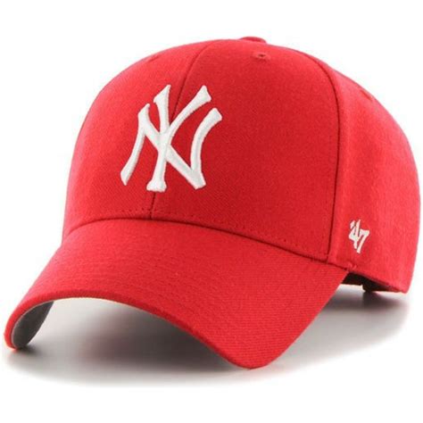 Gorra Curva Roja De New York Yankees Mlb Mvp De 47 Brand Caphunterses