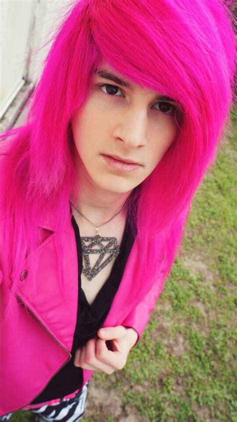 Pink and black hair hot pink hair neon hair pastel hair amber emo scene hair alternative hair dye my hair rainbow hair. Omg his hair. Hot pink scene hair. Scene boy. | Scene hair ...