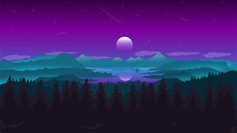 Purple Moon And Mountain Wallpapers Wallpaper Cave