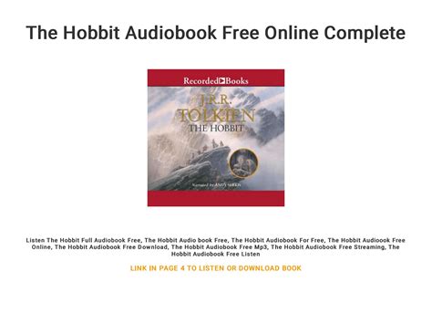 The Hobbit Audiobook Free Online Complete By Carlislerebecca Issuu