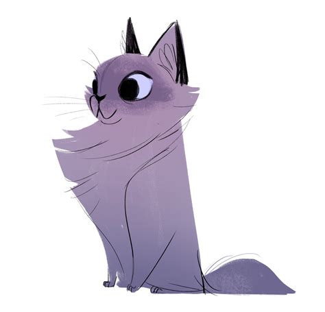 Daily Cat Drawings — 698 Purple Kitten Done Traveling