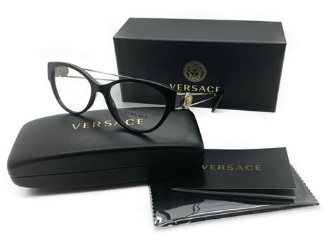 New Authentic Versace Womens Eyeglasses Ve3254 Gb1 Black And Metal 52mm Mod Mib Eyeglass Frames