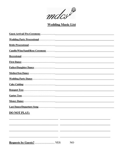 This category lists all articles pertaining to musical form. Wedding Party List Template Free | FosterHaley Wedding Music List | Wedding Music Consult ...