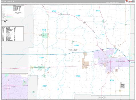 Wayne County In Wall Map Premium Style By Marketmaps