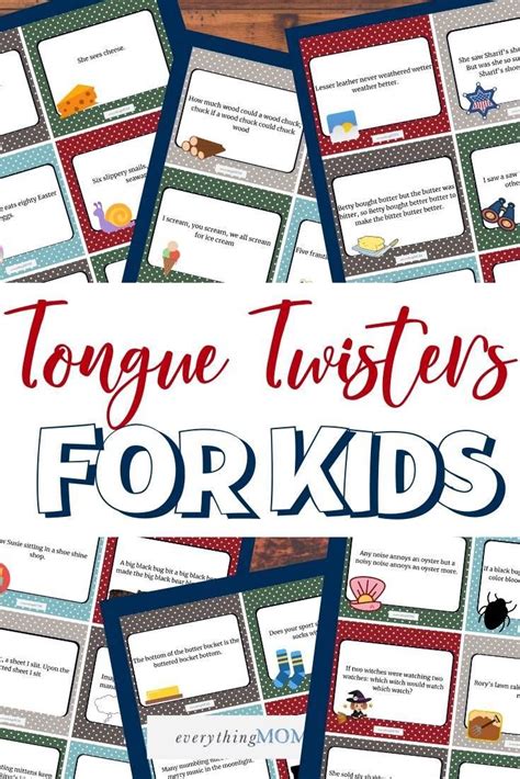 36 Printable Tongue Twister Cards For Kids Tongue Twisters Twister