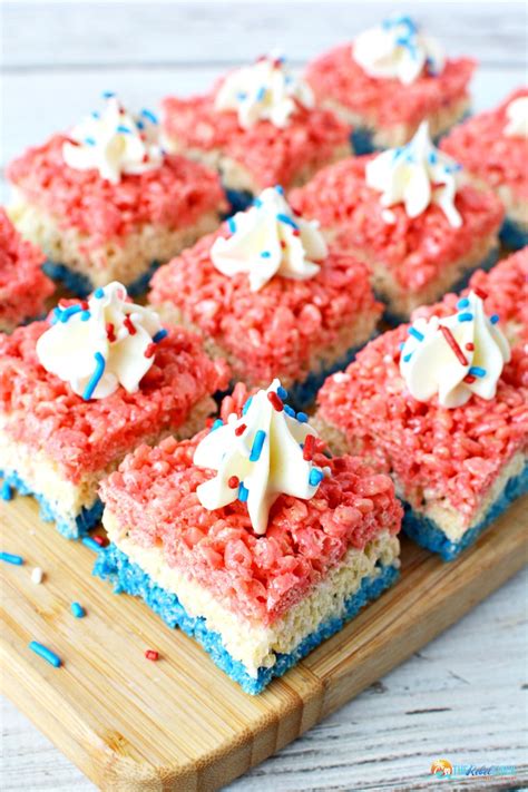 Red White And Blue Rice Krispie Treats Recipe The Rebel Chick