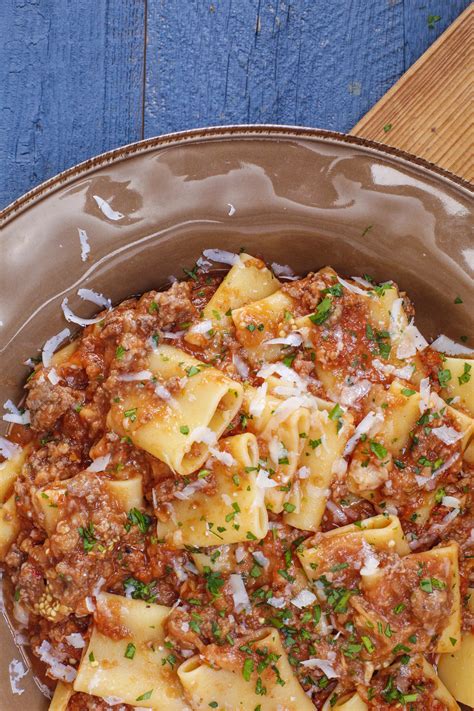 Rachael S Charred Eggplant And Meat Sauce With Paccheri Recipe Eggplant Recipes Pasta