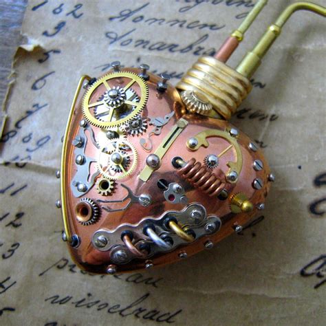 Steampunk Heart Pendant Jewelry Laboratory Industrial Couture