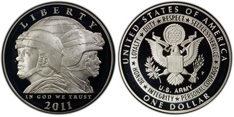 2011 P 1 United States Army Dcam Proof Modern Silver And Clad