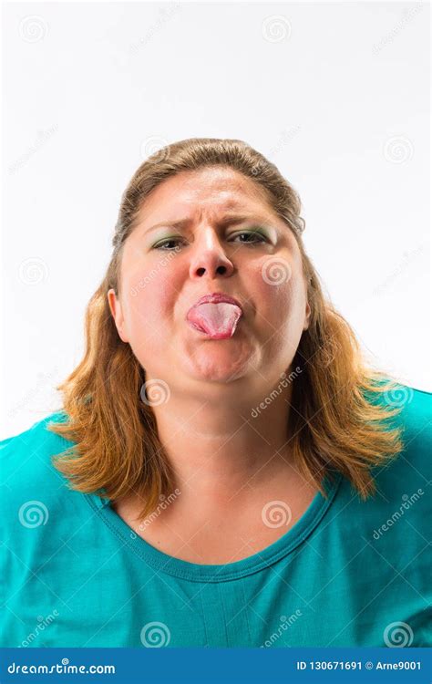 Close Up Of Woman Showing Her Tongue Stock Image Image Of Background