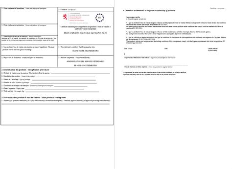 Certificat sanitaire - Formalités & démarches - Single Window for
