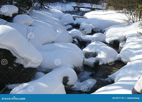 Heavy Snow On The Riverside Stock Image Image Of Rock Nature 5471131