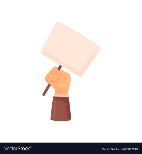 Hand Holding A Stick With A Poster Royalty Free Vector Image