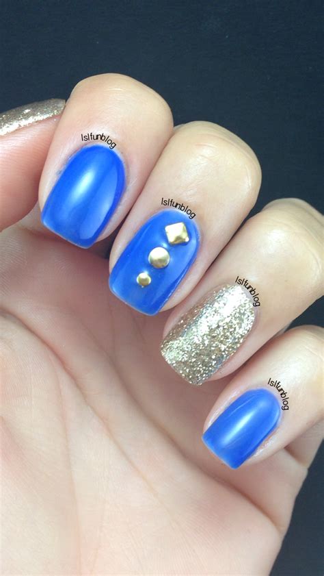 Lsls Fun Blog Royal Blue And Gold Nails Blue Nails Gold Nails