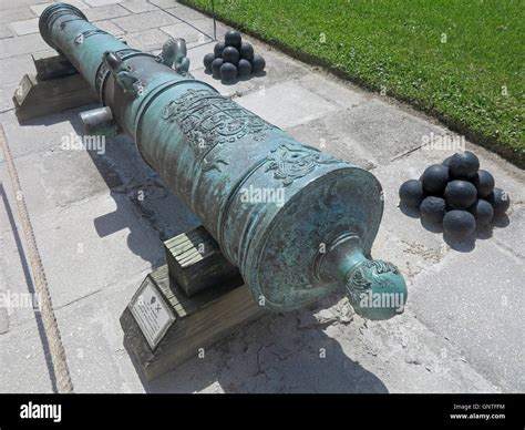 A Cannon At The Castillo De San Marcos Fort In St Augustine Florida