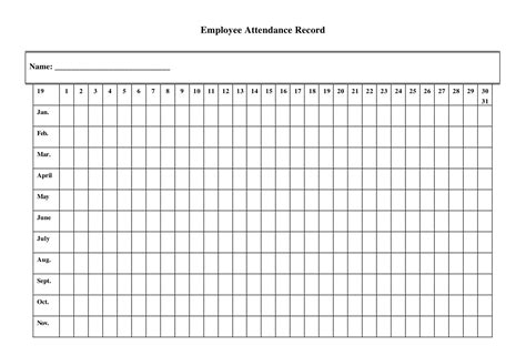 Employee Attendance Sheet 2019
