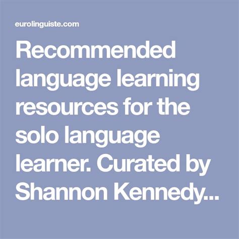 Recommended Language Learning Resources Eurolinguiste Learning