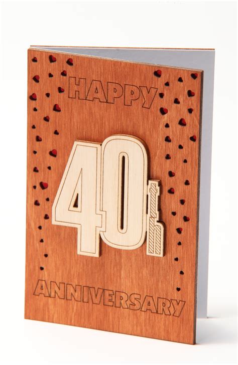 40th Anniversary Card T For Fourty Years Fortieth 40 Year Ruby