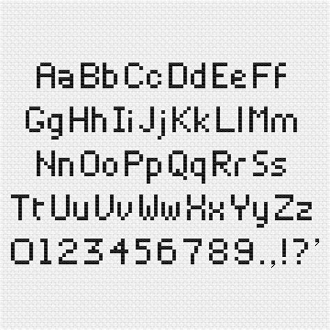 Tiny Cross Stitch Alphabet Pattern With Punctuation Cross Stitch