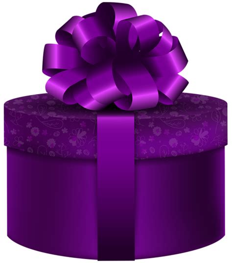 Purple Round Gift Png Clip Art Image Pretty Gift Wrapping Ideas Purple Gift Creative Gift