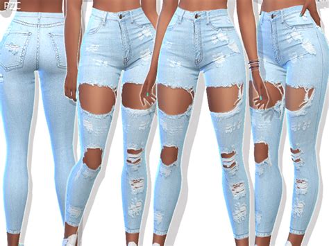 Ripped Denim Jeans 049 By Pinkzombiecupcakes At Tsr Sims 4 Updates