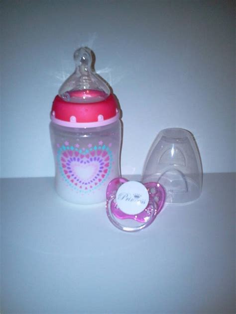 Reborn Baby Doll Bottle Set 5oz Faux Milk Pink Tie Dye Pink Princess