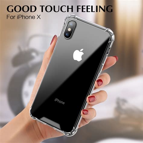 Shockproof Slim Hybrid Tpu Clear Hard Back Case Cover For Iphone X 5 6s