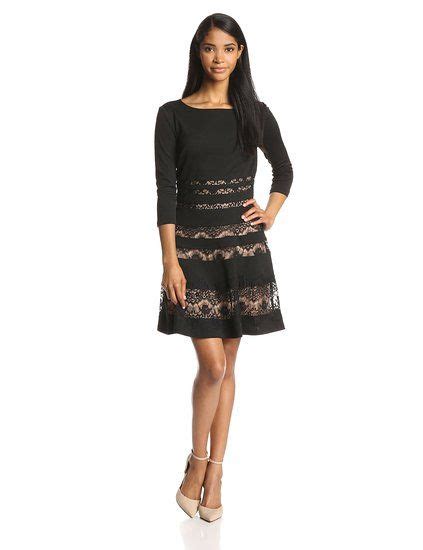 Erin Erin Fetherston Women S Millie Ponte And Tiered Lace 3 4 Sleeve Dress Dresses With