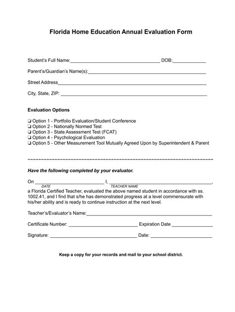 Moving to florida and want to know how to homeschool in florida? Homeschool Evaluation Form Florida - Fill Out and Sign ...