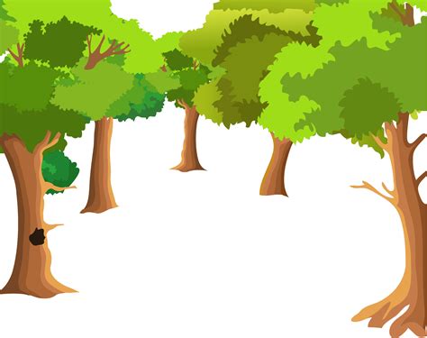 Download Tree Drawing Vector Forest Painting Cartoon Landscape Clipart