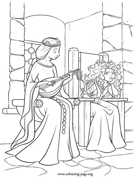 Free, printable merida coloring pages, merida activity sheets and brave party invitations featuring merida from the disney / pixar movie brave. Brave - Merida and her mother Elinor coloring page