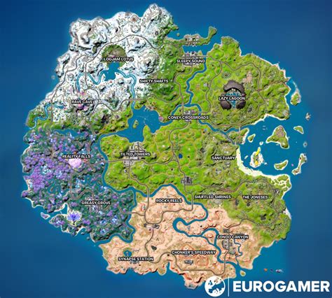 Fortnite Chapter 3 Season 4 Map Named Locations And Landmarks Explained