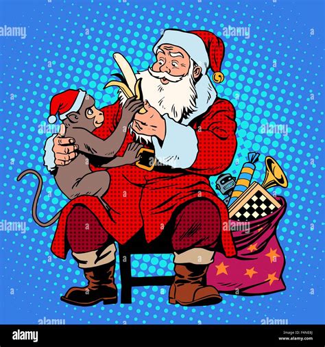 Santa Claus Monkey Stock Vector Images Alamy