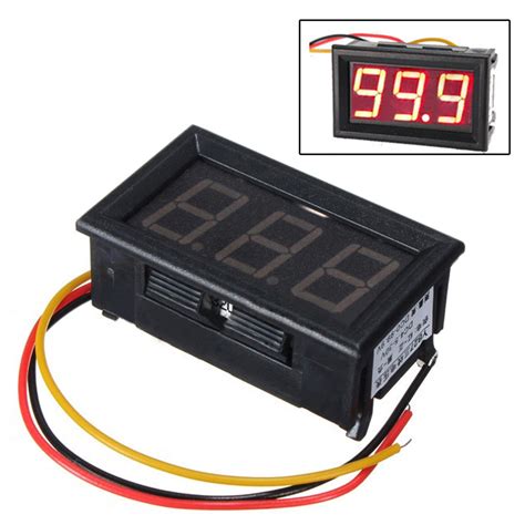 Dc 3 Wire Led Digital Display Panel Volt Meter Voltage Voltmeter Car