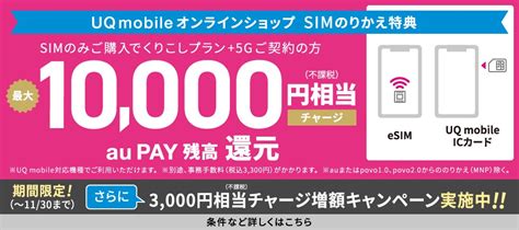 Uqモバイルオンラインショップにてsim契約でmnpなら1万3千円、新規契約なら1万円のキャッシュバックキャンペーンを実施中！11月末まで ライブドアニュース