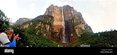Angel Falls Salto De Angel Canaima National Park Venezuela Stock
