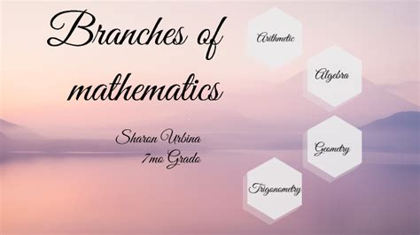 Branches Of Mathematics By Sharon Urbina