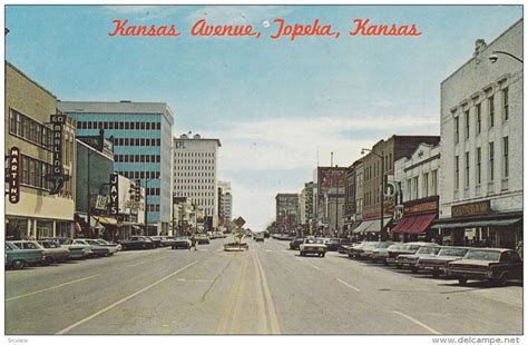 TOPEKA, Kansas; Kansas Avenue looking South, main street ...