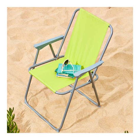 Plastic chairs a weather proof, can support plenty of weight, and are often light and stackable for storing. Wilko Spring Tension Chair Green | Wilko