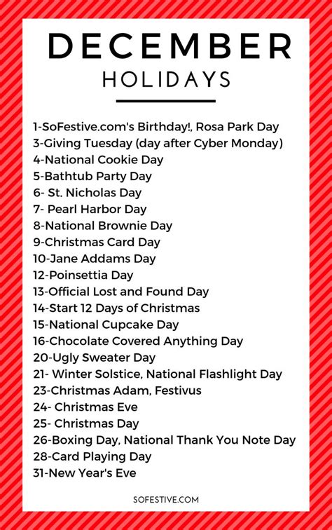 December Holidays December Holidays National Holiday Calendar Weird