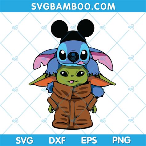 Baby Yoda And Stitch Svg