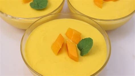 3 Ingredients Mango Mousse Recipe How To Make Mango Mousse Eggless Mango Mousse Mango